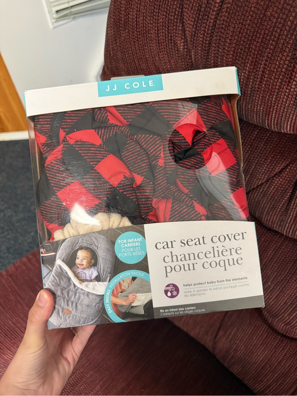 JJ Cole Plaid Quilted Car Seat Cover